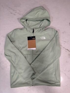The North Face Light Mint Fleece Zip Hoodie Girls Size 7 Youth